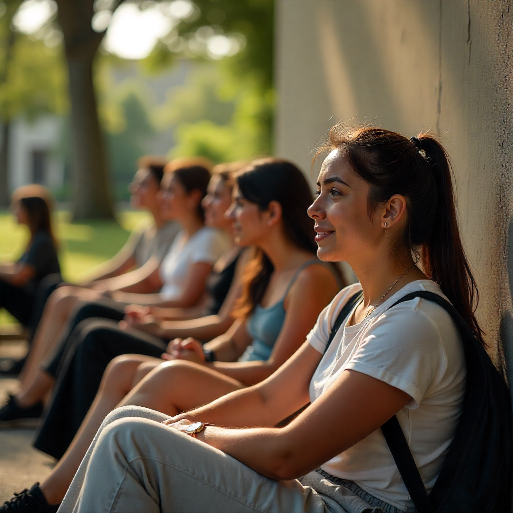 Alunos da FAISP em área externa do campus