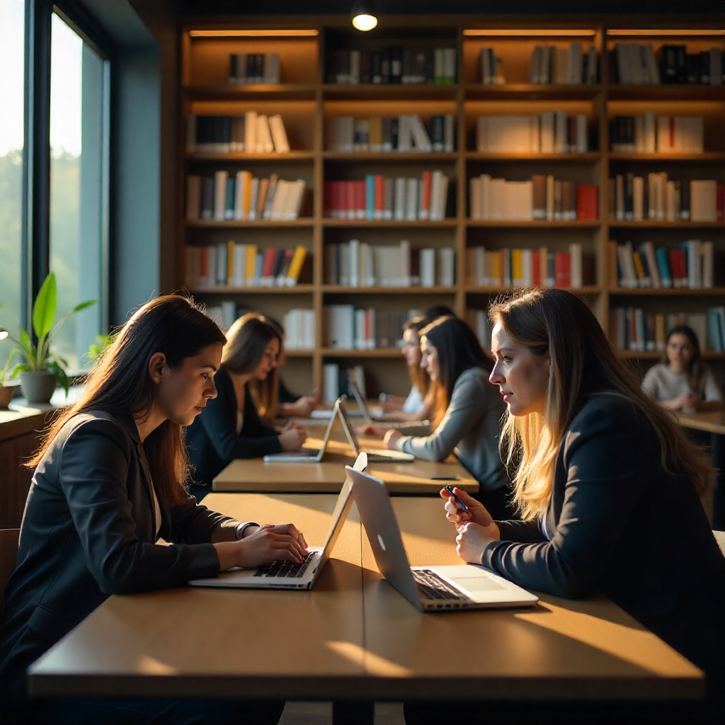 Alunos da FAISP estudando na biblioteca